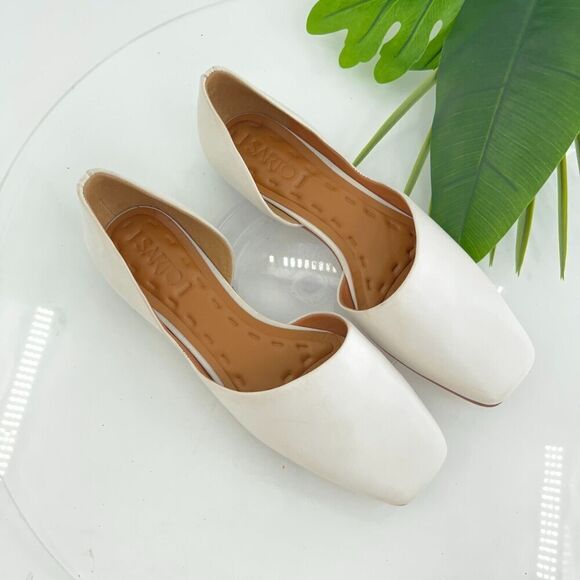 Franco Sarto Women’s A-Santo D'Orsay Flats Size 6.5 Ivory White Leather Square - Picture 1 of 14